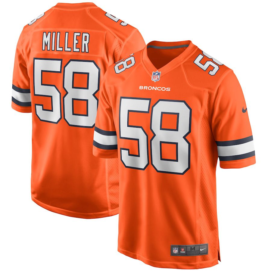 Men Denver Broncos 58 Von Miller Nike Orange Alternate Game NFL Jersey